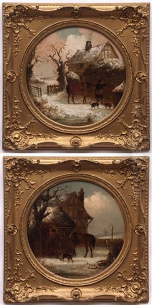 Winter Landscapes With Figures Oil Painting by Thomas Smythe