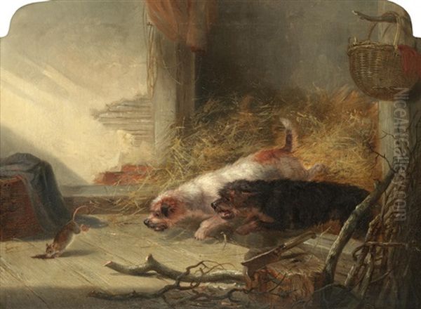 Terriers Ratting Oil Painting by Thomas Smythe