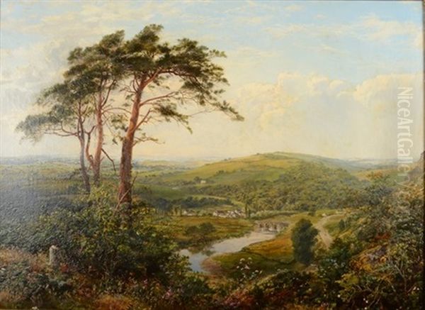 Teign Valley Oil Painting by Martin Snape