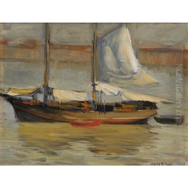 Harlem Schooner Oil Painting by Henry Bayley Snell