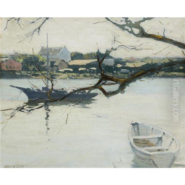 Branches And Boats Oil Painting by Henry Bayley Snell