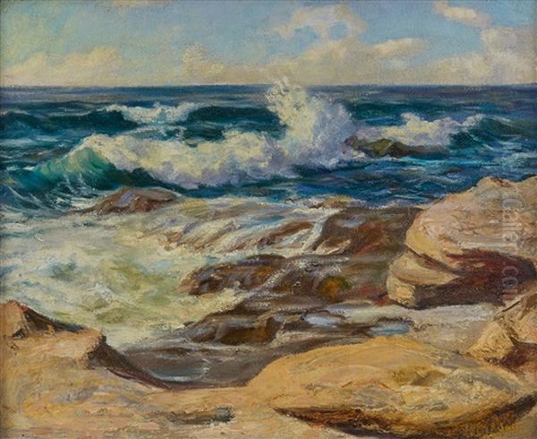 The New England Coastline Oil Painting by Henry Bayley Snell