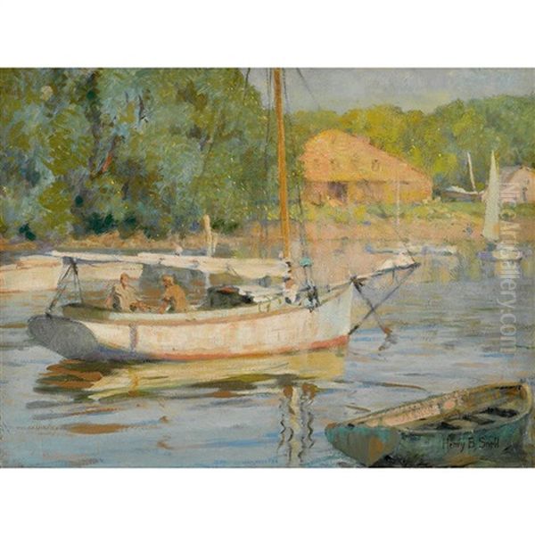 Sailing In Springtime Oil Painting by Henry Bayley Snell