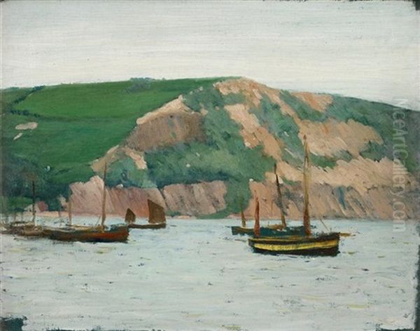 Cliffs Over Dover Oil Painting by Henry Bayley Snell