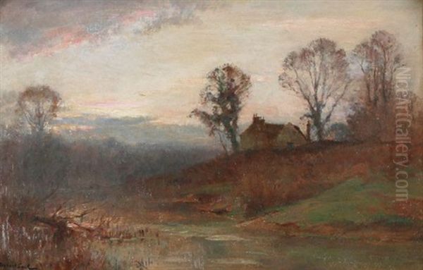 Misty Morning View Oil Painting by James Herbert Snell