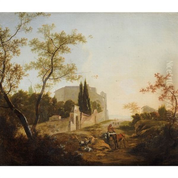 Paysage Avec Un Cavalier Pres D'une Villa Oil Painting by Jan Snellinck III