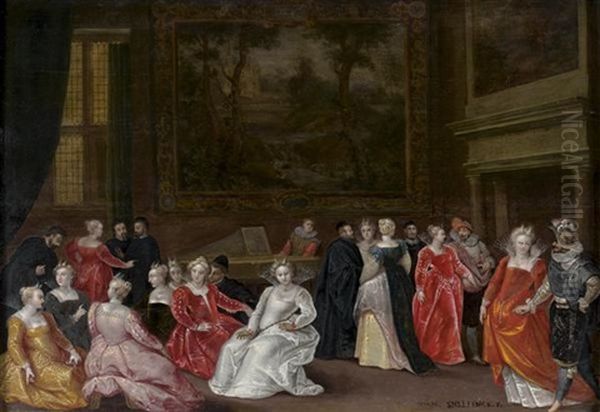 Elegante Assemblee Ecoutant De La Musique Oil Painting by Jan Snellinck the Elder