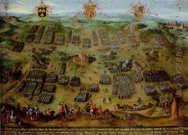 The Battle Of Montcontour, 30 October 1569 Oil Painting by Jan Snellinck the Elder