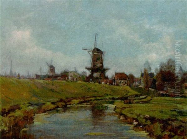 A View On Schiedam Oil Painting by Chris Snijders