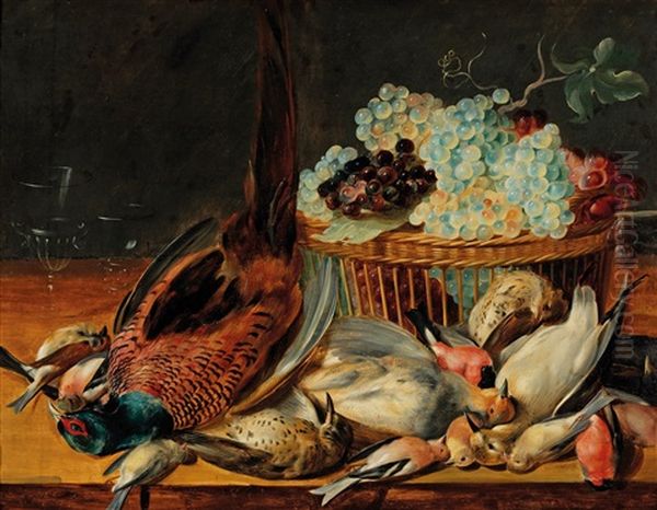 A Still Life With Shot Wildfowl And Grapes Oil Painting by Frans Snijders