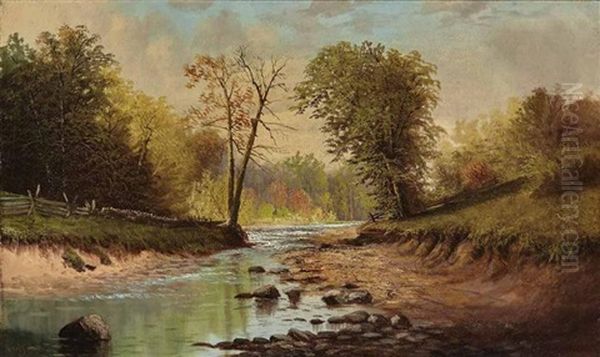 Indiana Landscape Oil Painting by William Mckendree Snyder