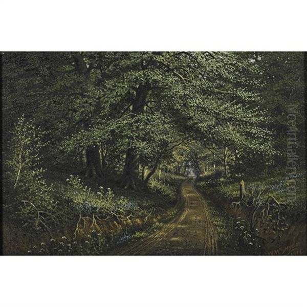 A Forest Scene Oil Painting by William Mckendree Snyder