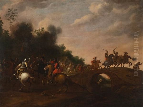 Choc De Cavalerie Oil Painting by Peter (Petrus) Snyers