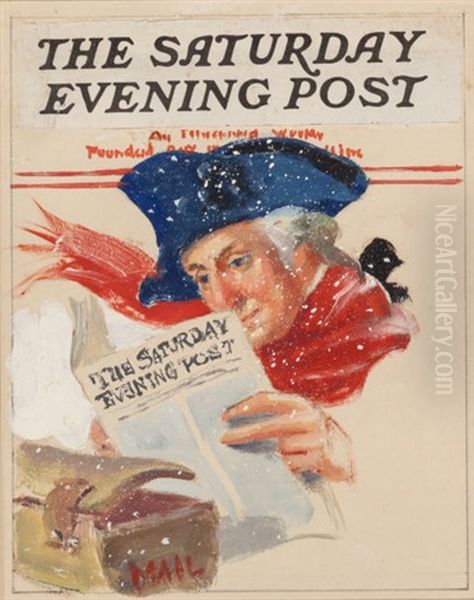 George Washington The Saturday Evening Post Preliminary Cover Oil Painting by William F. Soare