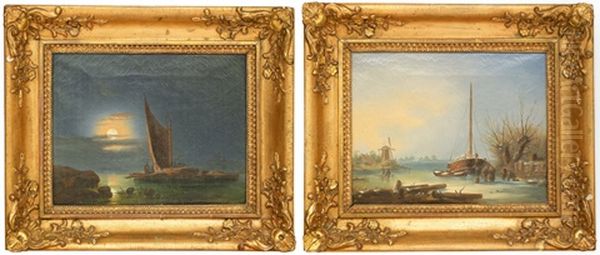 Landskap (+ Another; Pair) Oil Painting by Ferdinand Soedergren