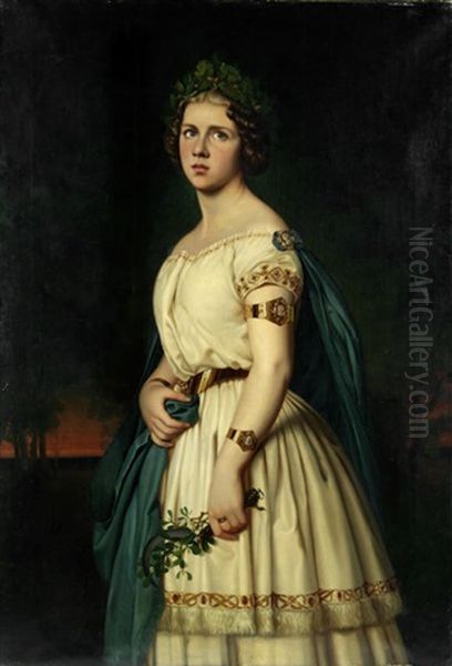 Portrait Of Jenny Lind As Norma Oil Painting by Olof Johan Soedermark