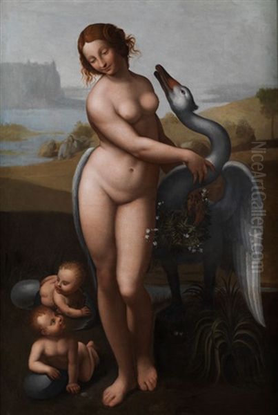 Leda Und Der Schwan Oil Painting by  Sodoma (Giovanni Antonio Bazzi)