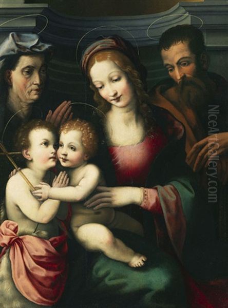 Heilige Familie Mit Johannesknaben Oil Painting by  Sodoma (Giovanni Antonio Bazzi)