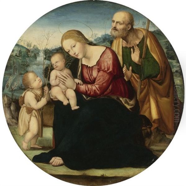 The Holy Family With The Infant Baptist In A Landscape Oil Painting by  Sodoma (Giovanni Antonio Bazzi)