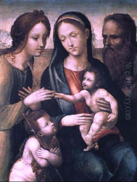 Nozze Mistiche Di Santa Caterina Oil Painting by  Sodoma (Giovanni Antonio Bazzi)