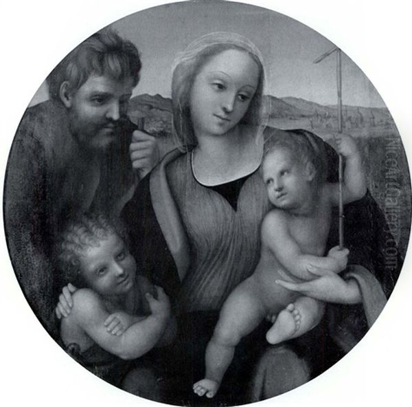 Holy Family With Saint John The Baptist Oil Painting by  Sodoma (Giovanni Antonio Bazzi)