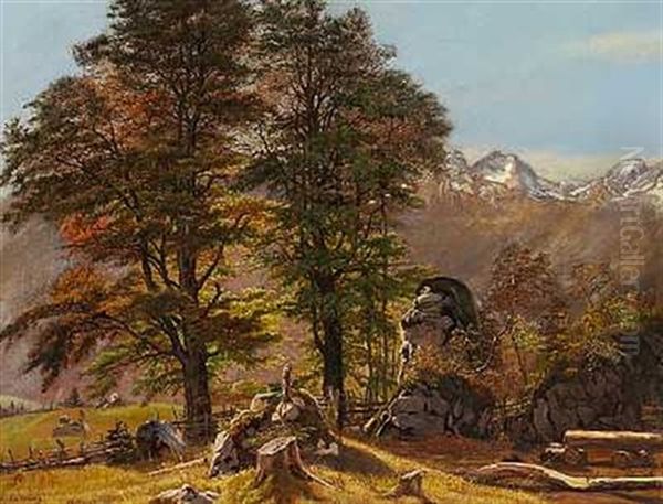 Parti Fra Schwartzwald (or Parti Fra Tyrol?) Oil Painting by Frederik Hansen Sodring