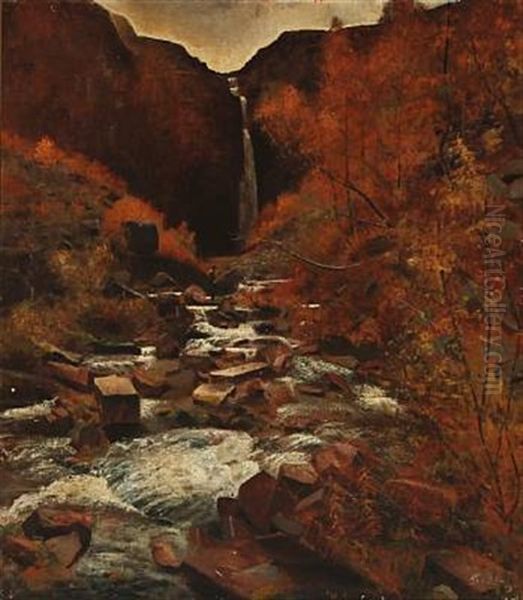 A Stream In The Mountains Oil Painting by Axel Soeborg