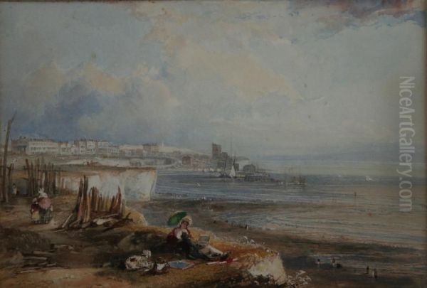 Ramsgate Sands; Scene On The Kent Coast Two Oil Painting by Edward Paxman Brandard