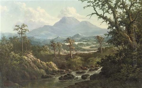 Gunung Malabar, West Java Oil Painting by  Soekardji