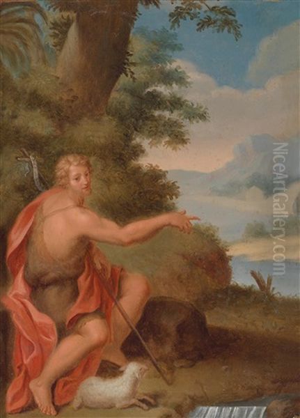 Saint John The Baptist In A Landscape Oil Painting by Jan (Hans) Soens