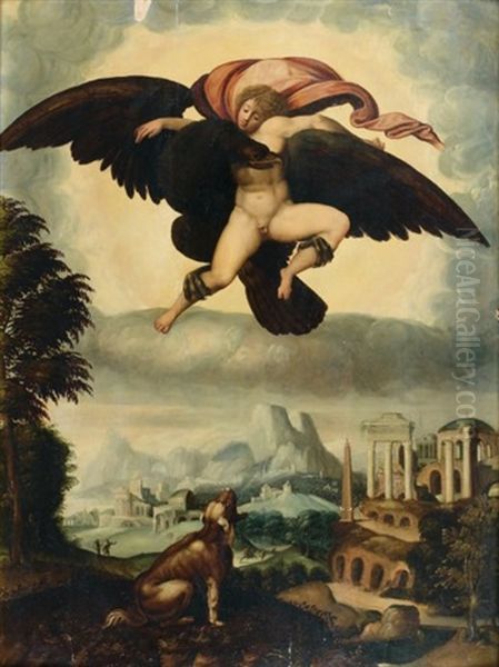 L'enlevement De Ganymede Oil Painting by Jan (Hans) Soens