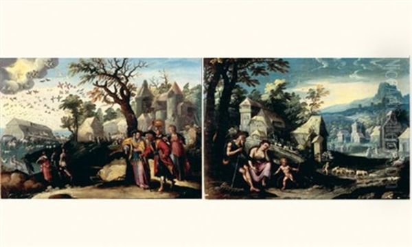 L'arche De Noe (+ Adam Et Eve Dans Le Paradis Perdu; Pair) Oil Painting by Jan (Hans) Soens