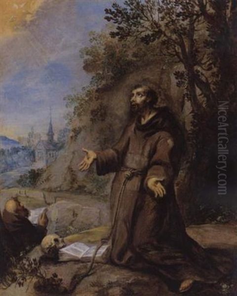 Saint Francis Oil Painting by Jan (Hans) Soens