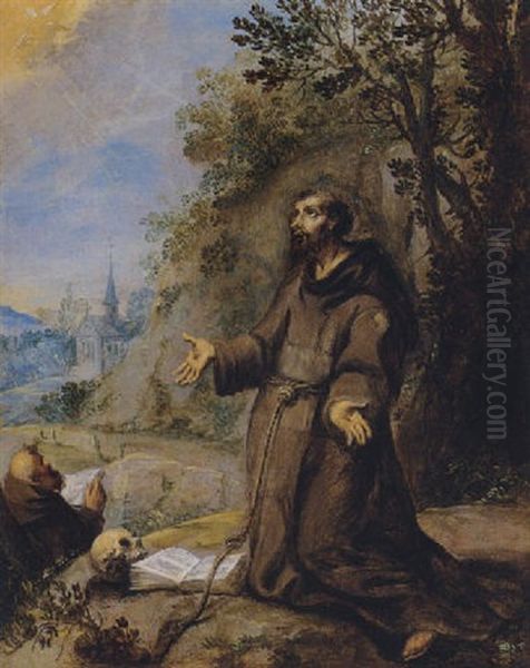 Saint Francis Receiving The Stigmata Oil Painting by Jan (Hans) Soens