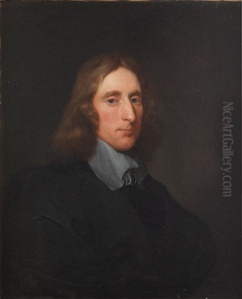 Portrait Of Richard Cromwell, Bust-length, In Black Costume With A White Lawn Collar Oil Painting by Gerard van Soest