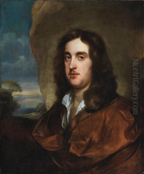 Portrait Of A Gentleman, Bust-length, In A Brown Cloak, Before An Open Landscape by Gerard van Soest