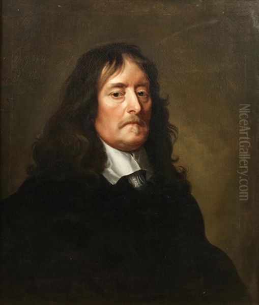 Portrait Of A Gentleman, Bust-length, In Black Oil Painting by Gerard van Soest