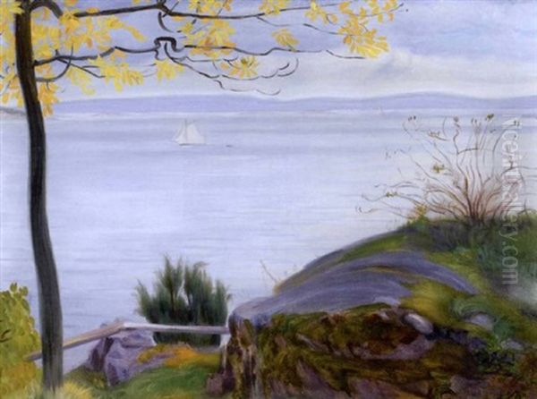 Utsikt Over Oslofjorden Oil Painting by Harald Sohlberg