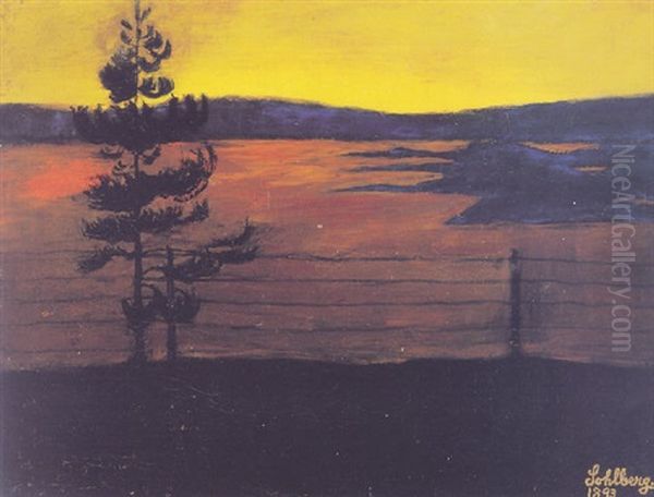 Natteglod Oil Painting by Harald Sohlberg