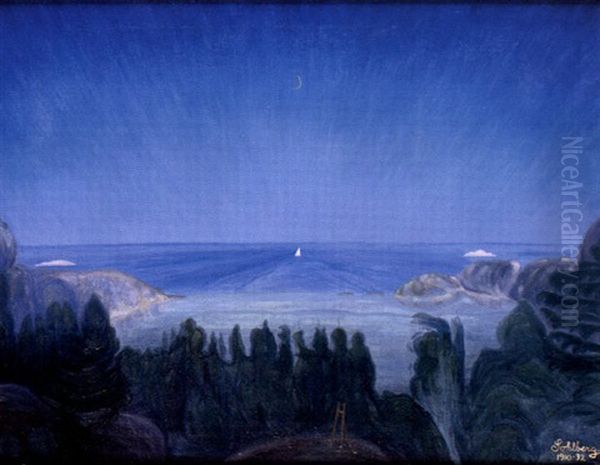 Midtsommernatt, Kjarringvik Oil Painting by Harald Sohlberg