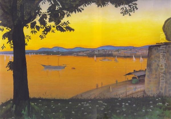 Oslo, Fra Akershus Oil Painting by Harald Sohlberg