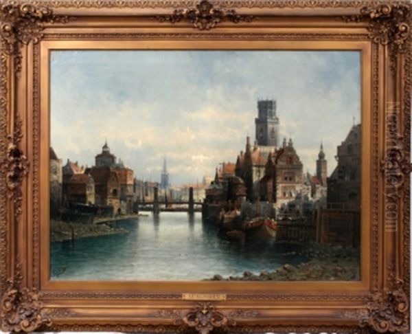 Dusseldorf Oil Painting by August Wilhelm Sohn