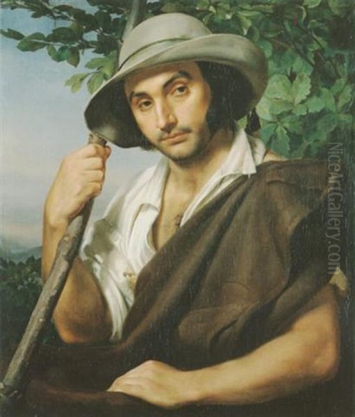 Ein Junger Hirte Oil Painting by Carl Ferdinand Sohn