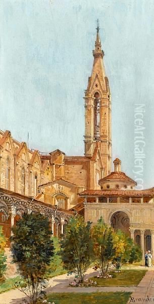 A View Of The Pazzi Chapel, Florence Oil Painting by Antonietta Brandeis