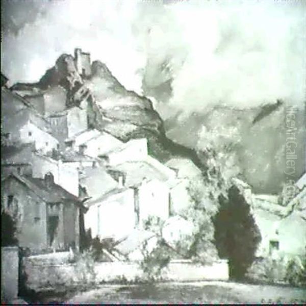 Dorf Im Tessin Oil Painting by Otto Sohn-Rethel