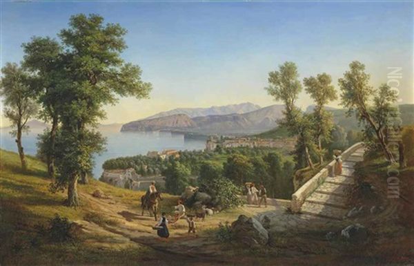 Sorrento From Punta Campanella Oil Painting by Achille Solari