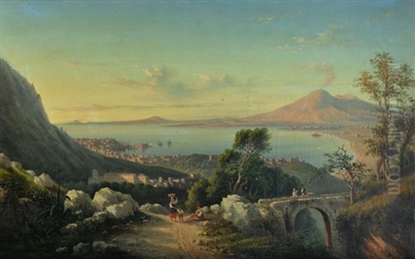 Naples Oil Painting by Achille Solari