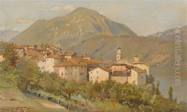 Paesaggio Oil Painting by Achille Solari