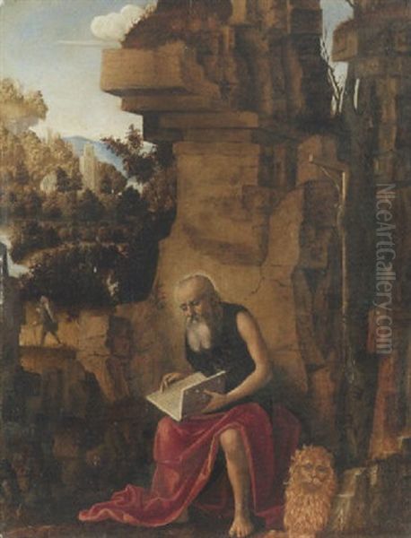 San Girolamo In Meditazione Oil Painting by Antonio di Giovanni di Pietro Solari