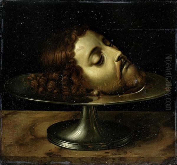 The Head Of Saint John The Baptist Oil Painting by Andrea Solario